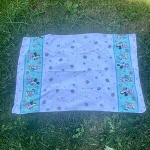 Vintage 90s Disney Baby Mickey & Minnie Receiving Blanket Pastels Cute Gift